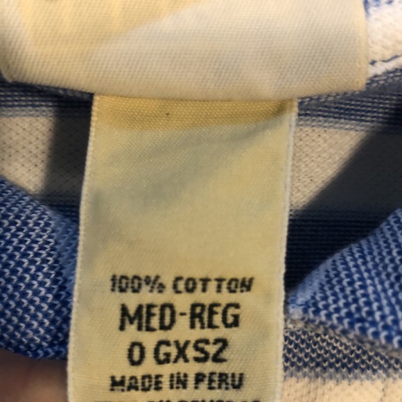 L.L. BEAN MENS STRIPED SHORT SLEEVE COTTON POLO SHIRT BLUE WHITE SIZE MEDIUM - Picture 5 of 9